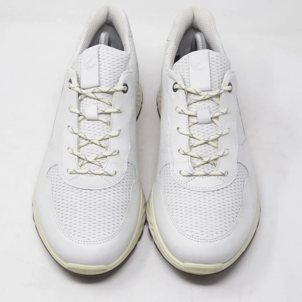 Ecco Mens ST.1 Trend Sneakers White Leather Perforated 9